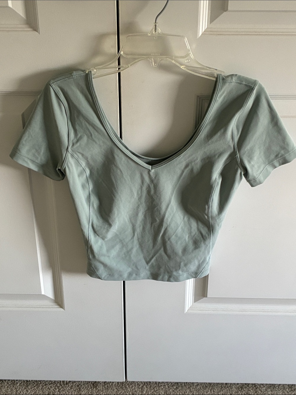 lululemon athletica Short Sleeve V-Neck Crop Top - Sage Green